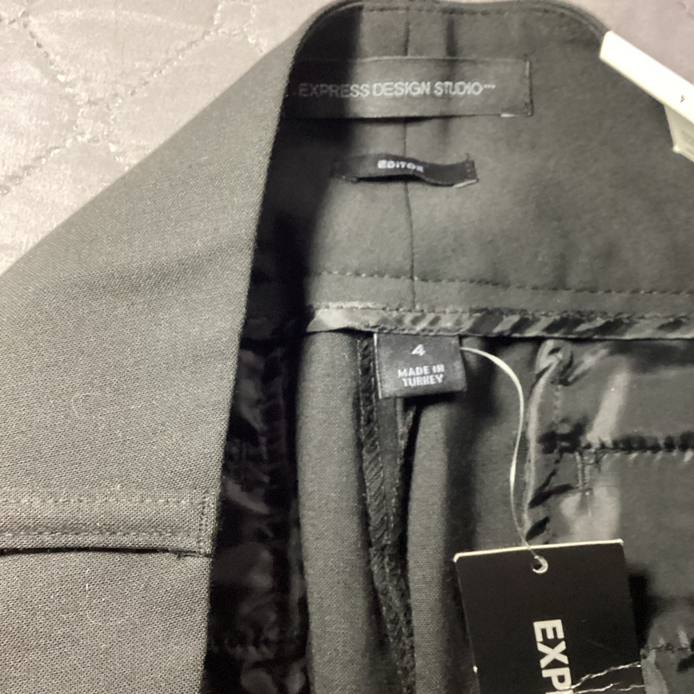 NWT EXPRESS women's Editor Pants Size 4 Black Cropped - Picture 4 of 12